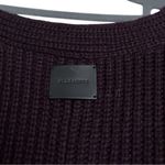 ALLSAINTS  Traveling Rib Knit Ruana Wool Blend Sweater Cardigan ONE SIZE PLUM Photo 4