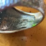 Natural Chrome Diopside Sterling Silver Hammered Ring Size 6 Photo 5