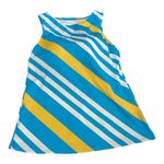 LANDS' END Blue and Yellow Size 10 Chlorine Resistant High Neck Tankini Swim Top Photo 5