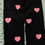 Cider  Pink Heart Black Cropped Jeans - High Rise, Frayed Hem - sz Medium - NEW Photo 2