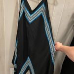 Cute INC handkerchief hem flowy midi dress skinny straps size large floral trim Blue Photo 5