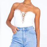 Princess Polly Women’s elysia white polka dot preppy bodysuit girly bachlorette Photo 0