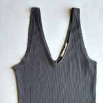 EXPRESS COPY -  Y2K One Eleven Ribbed Deep V tank Dark Grey Size S Photo 5
