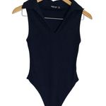 Nasty Gal  Black Collared Bodysuit sz 4 Photo 0