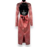 Elle Zeitoune‎ Genevieve Pink Floral Lace Mock Neck Tie Back Midi Dress Sz 4 NEW Photo 5