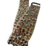 DESIGN Womens Made in Italy Bejeweled Leather Belt Size M/L Photo 4