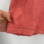 Splendid  Coral Pink Cotton Gauze Sleeveless boho tank Neck Button Down Top small Photo 2