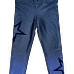 GapFit Blackout Technology Blue Flocked Star Print Leggings Activewear Photo 0