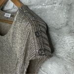 Calvin Klein Gold Ribbed Shimmer Cap Sleeve Ruched Blouse Size Large *Used Photo 7