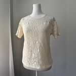 Vintage Y2K Bedford Fair Lifestyles Cream Lace Short Sleeve Blouse Size XS Photo 1