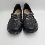 Clarks  Women's Ashland Spin Black Leather Flats Comfort Shoes 8.5 Ortholite Photo 1