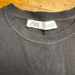 ZARA  Black Ribbed Knit Cropped Short Sleeve Top Women Size S Photo 2