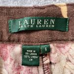 Ralph Lauren Lauren Floral Linen Blend Pants Womens Size 6 Brown Pink Beige Photo 6