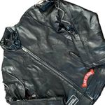 Diamond Plate Buffalo CustomLeather Biker Jacket w/ Patches American Photo 14