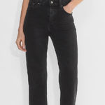 DENIM FORUM The Arlo High Rise Straight Jeans Size 27 In Eyeliner Dark Wash Black Photo 0