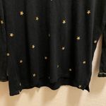 Gerard Darel  Black & Gold Glitter Star 3/4 Length Sleeve Tee Size Small Photo 4