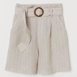 H&M Striped Linen Blend Shorts Photo 0