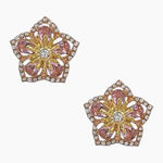 CZ Pink Flower Stud Earrings for Women Photo 0