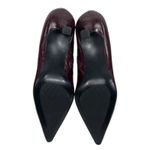 Mango  Pointed Toe Crocodile Kitten Heel Ankle Boots Burgundy Size 36/ 6 Photo 8