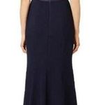 Theia Women's Blue Dramatic Lace Neck Formal Evening Deep Midnight Gown Size 4 Photo 1