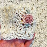 Vintage B. Moss Knitted by Hand Open Knit Floral Tunic Sweater Size Medium White Photo 9