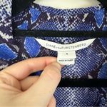 Diane Von Furstenberg  Blue Snake Print Lorelei Shirt 100% Silk Size 4 Women's Photo 3