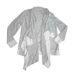 Eileen Fisher Linen, Cotton Slub White Stripe Cascading Cardigan L Photo 0