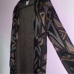 Chico's Cardigan M Open Front Longline Metallic Boho Photo 1