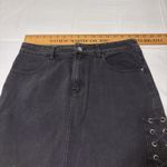 PacSun  Los Angeles Black Denim Jean Skirt Size 28  Cotton Women with side laceup Photo 7