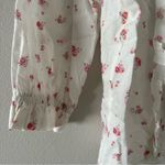 Love Shack Fancy  Cream & Pink Floral Print Ruffle Blouse Photo 2
