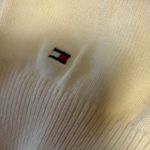 Tommy Hilfiger  Sweater Womens Large Ivory Pink Argyle V Neck Pima Cotton Knit Photo 3