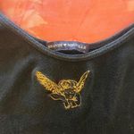 Brandy Melville rare black embroidered gold angel cami Photo 2