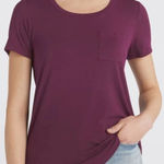 Market & Spruce  Elaine Pocket T-Shirt Burgundy XS NWT Photo 0