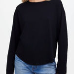 Madewell  Top Womens Relaxed Long-Sleeve Crewneck Tee Black 100% Cotton‎ XXS NEW Photo 0