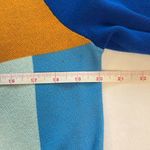 Lands' End Multicolor Color Block Open Cardigan Blue Orange White Pockets Artsy S Photo 12