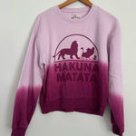 Disney The Lion King Hakuna Matata Ombré Pink Pullover Sweatshirt Juniors Large Photo 0