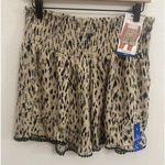 Three Dots  Women's Relaxed Printed Shorts Smocked Waist‎ Animal Print L Photo 0