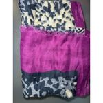 Leopard Print Scarf Purple Fringe Lightweight Fashion Shawl Wrap Photo 3