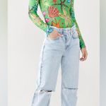 Good American Good 90s Icon Jeans Light Wash Distressed Crop Mid Rise Size 2 Photo 6