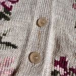 Vintage Milano Design Group Knit Floral Rose Needlepoint Cardigan Sweater Pink Size M Photo 1