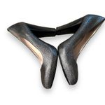 Calvin Klein  Elita Cosmopolitan Stacked Pump Heels in Metallic Silver Sz 8.5‎ Photo 3