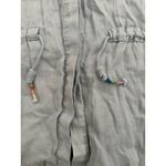 Magaschoni  100% Linen Gray Button-Down Adjustable Waist Women's Blouse Top Photo 7