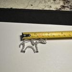 Rhinestone Elephant Silver Tone Animal Brooch Pin Black & Clear Photo 2