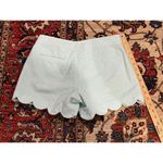 Lilly Pulitzer Buttercup Scallop Blue White Stripe Seersucker Shorts Size 0 Photo 3
