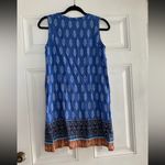 Tank Top Floral High Neck Closure Size Xs Petite Blue White Paisley loft Photo 4