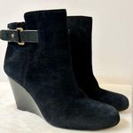Coach Ambyr Black Suede Wedge Ankle Booties Size 7 Photo 0