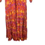Abel the label  Floral Prairie Boho Maxi Dress Orange Pink Size Small Photo 5