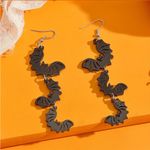 Cute 3 Black Bat Design Long Dangle Earrings Cute Party Style Acrylic Halloween‎ Photo 8