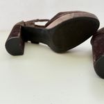 Hot Tomato Velvet Ankle Strap Block Heel Platform Heels Size 9.5M Night‎ Out Y2K Brown Photo 4