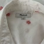 Madewell  Embroidered Pink Daisy Courier Oversized Button Down Shirt, Sz S Photo 11